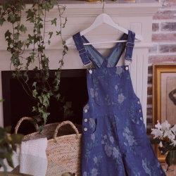 Blue Floral Dungarees 
