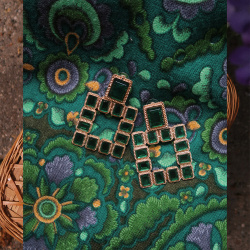 Disco Diamond Earrings | Green