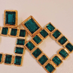 Disco Diamond Earrings | Green