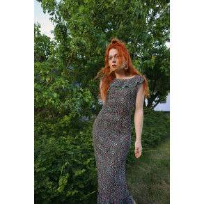 Dotted 70's Maxi Dress | S