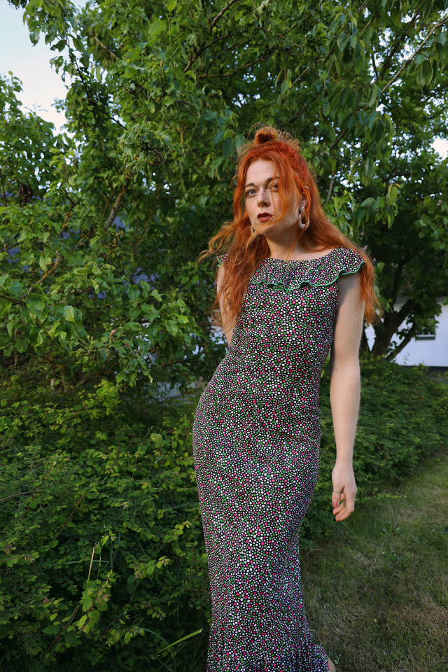 Dotted 70's Maxi Dress | S