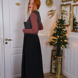 Dramatic Brocade Vintage Gown | L