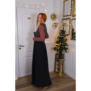 Dramatic Brocade Vintage Gown | L