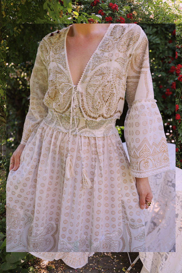 Dreamtide Golden Paisley Dress | S-L