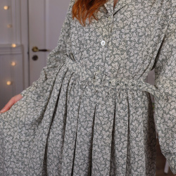 Sage Green Leafy Vintage Dress | M/L