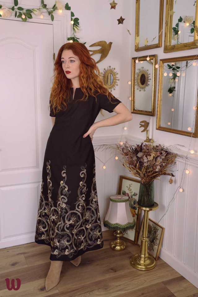 Elegant Brown Vintage Dress | M/L