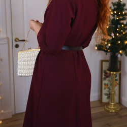 Elegant Burgundy Vintage Dress | S/M