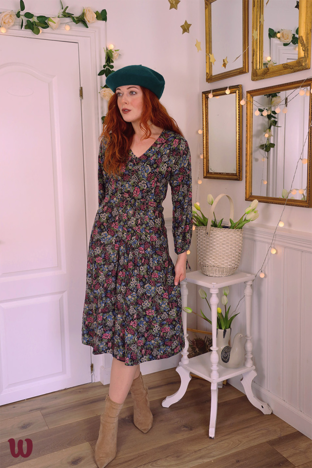 Elegant Floral Vintage Dress | S