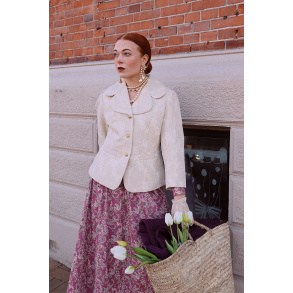 Cream Shiny Vintage Jacket | M/L