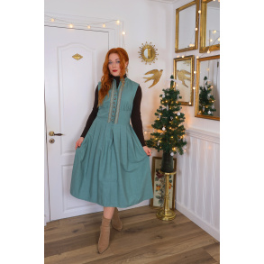 Elegant Jade Green Vintage Dress | M