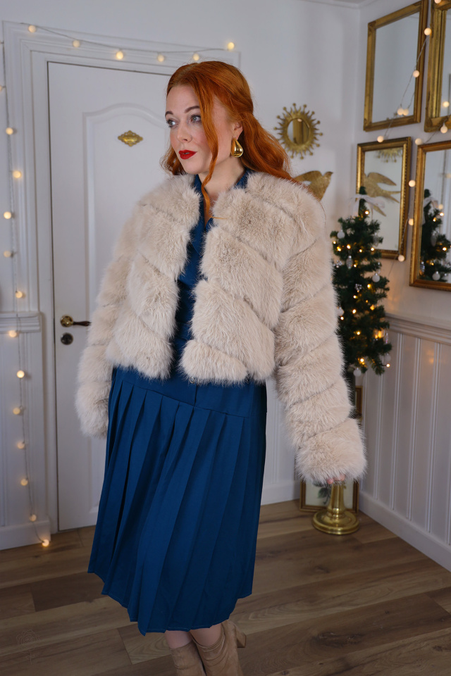 Elegant Dark Teal Vintage 80's Dress | M