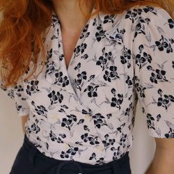 White Vintage Floral Top | XS/S