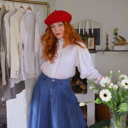 Elegant White Vintage Blouse | S