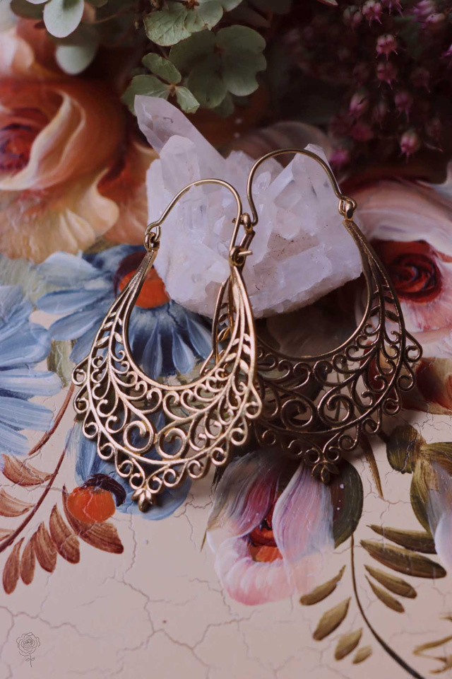 Elvira Brass Earrings