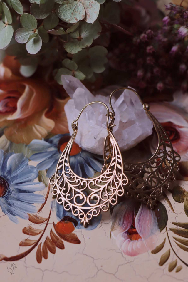 Elvira Brass Earrings