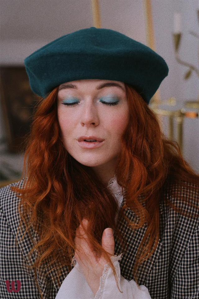 Emerald Green Wool Beret 