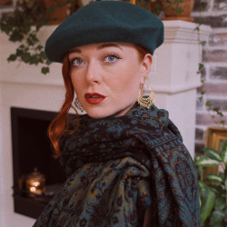 Emerald Green Wool Beret 