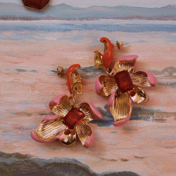 Enamel Flower Earrings 