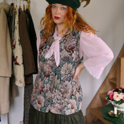 Floral Brocade Vintage Waistcoat | L