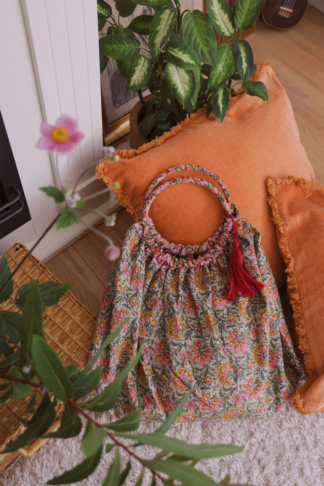 Floral Cotton Reversible Summer Tote 