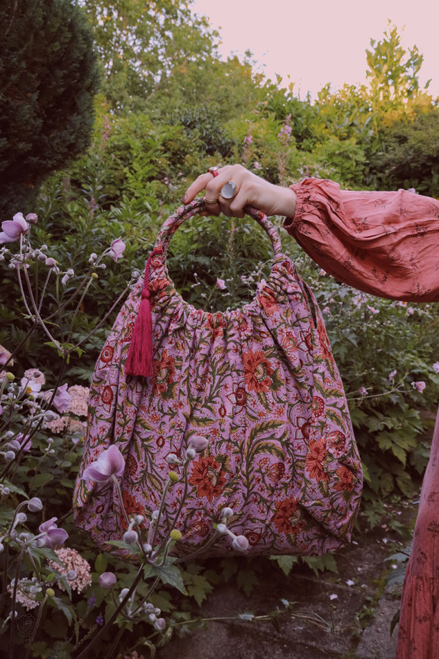 Floral Cotton Reversible Summer Tote 