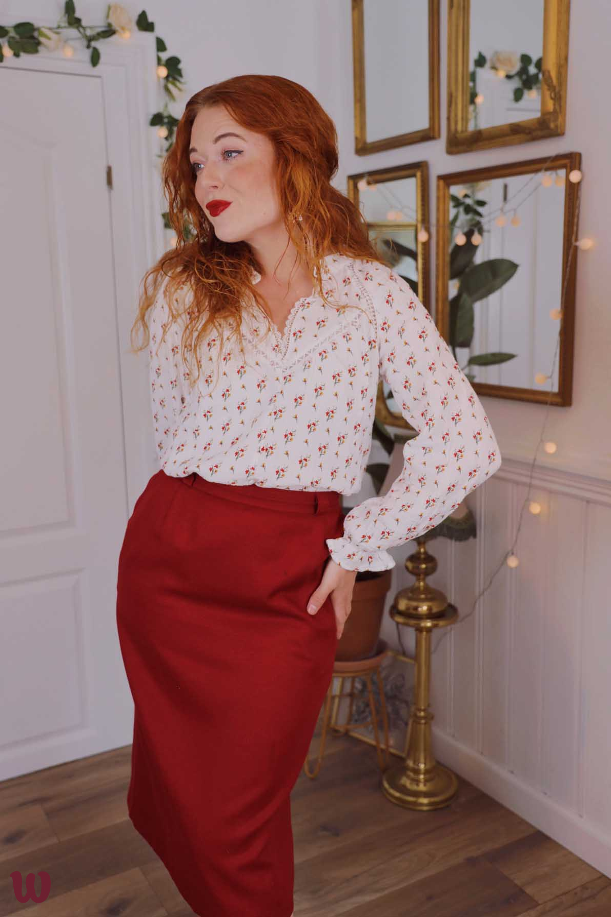 Red & Yellow Floral Cotton Blouse Catalog Bohemian Wonders