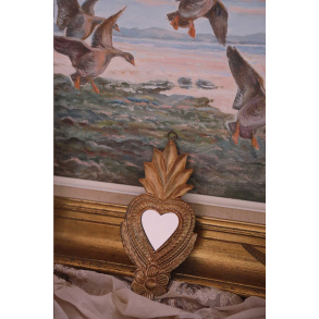Flower Heart Mirror Wall Decoration