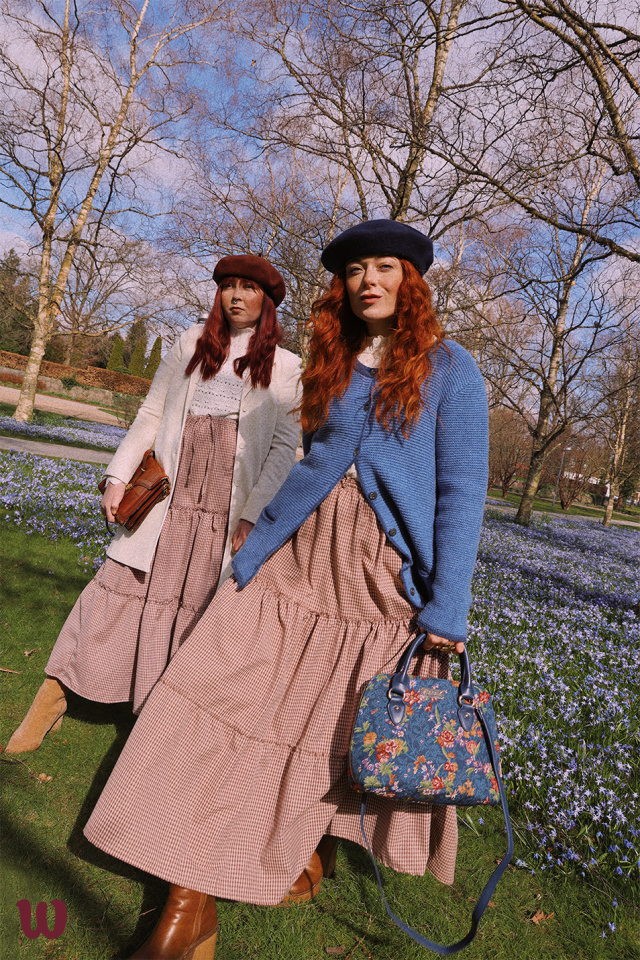 Brown Mellow Gingham Maxi Skirt 