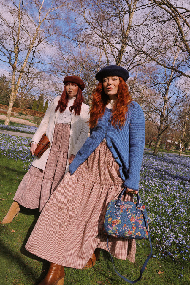 Brown Mellow Gingham Maxi Skirt 
