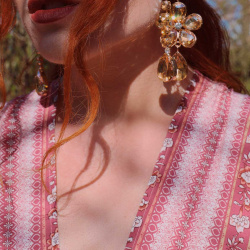 Champagne Glass Drop Earrings 