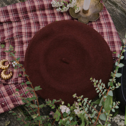 French Kiss Dark Brown Wool Beret