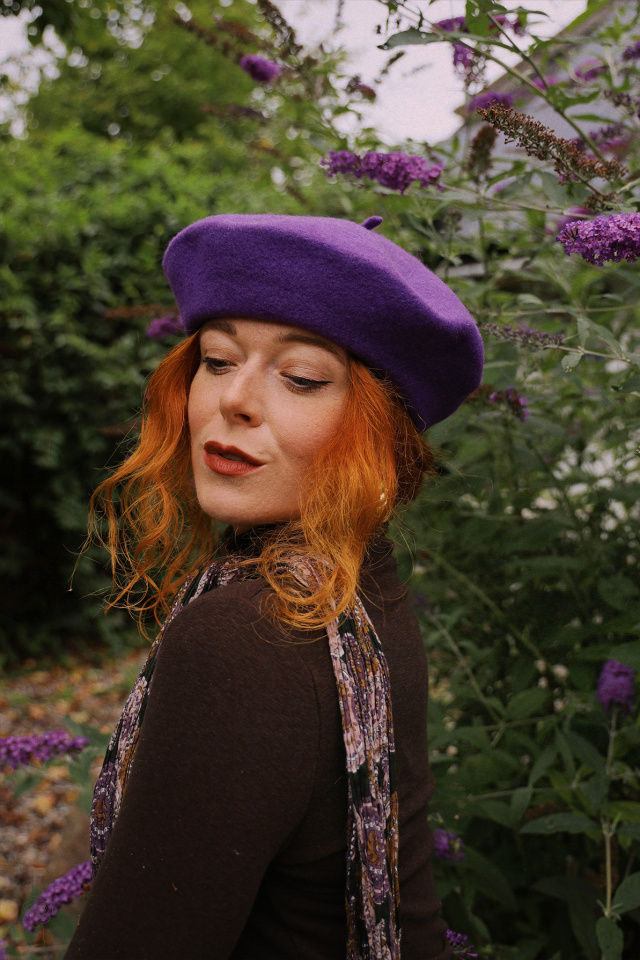 French Kiss Purple Beret 