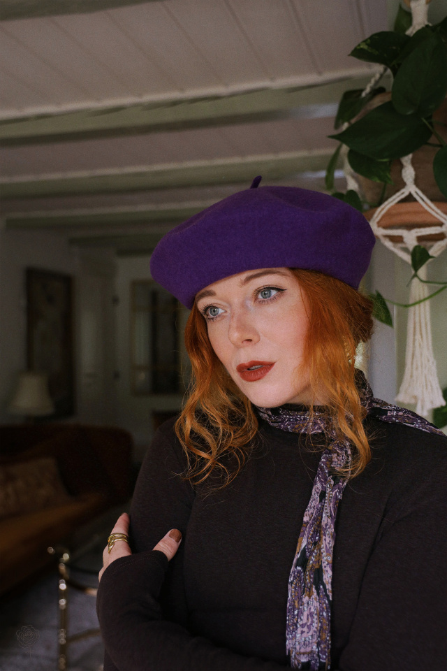 French Kiss Purple Beret 