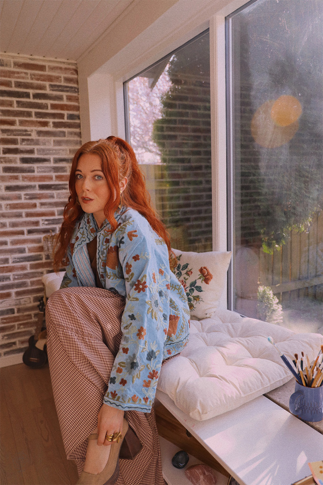 Frosty Floral Velvet Jacket | S-L