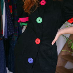 Funky Black Vintage Blazer Jacket | M