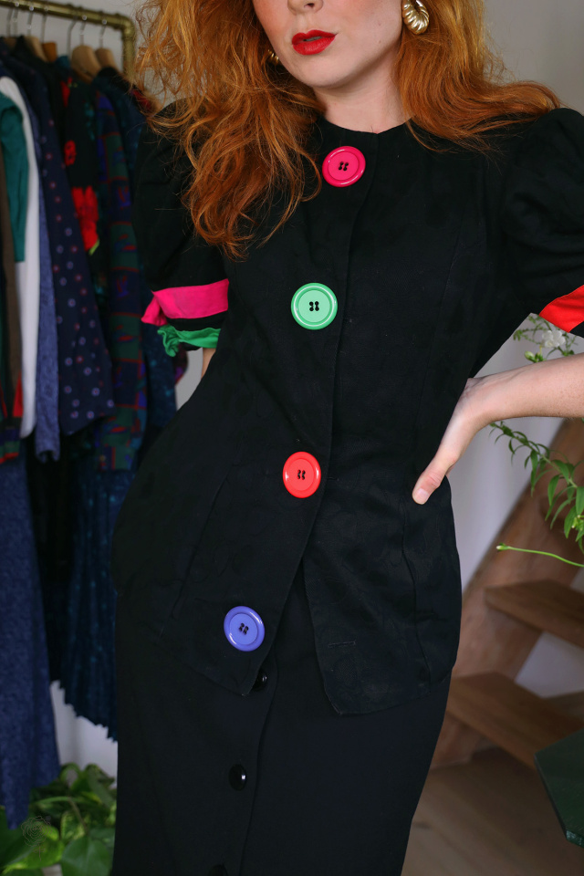 Funky Black Vintage Blazer Jacket | M