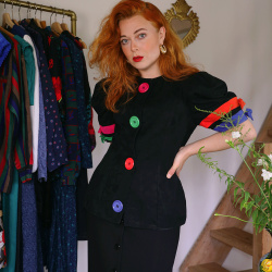 Funky Black Vintage Blazer Jacket | M