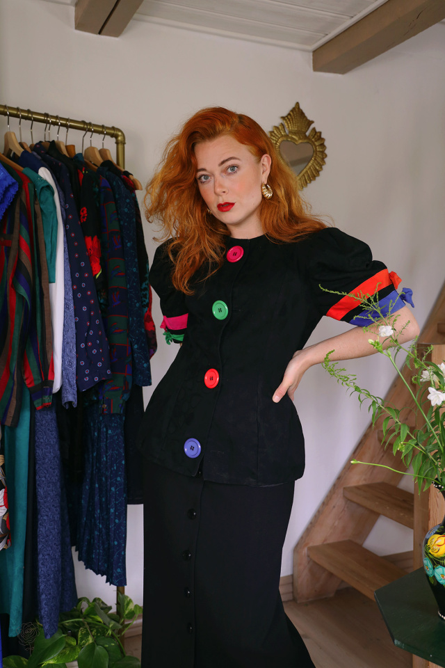 Funky Black Vintage Blazer Jacket | M