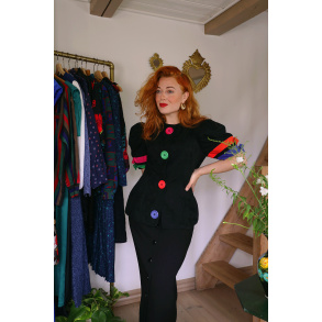 Funky Black Vintage Blazer Jacket | M
