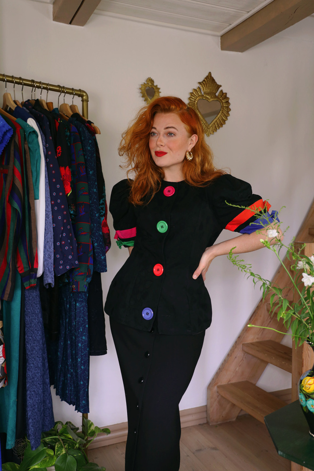 Funky Black Vintage Blazer Jacket | M