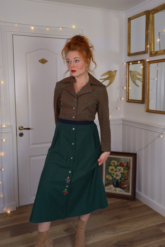 Funky Green &amp; Orange 70's Vintage Blazer | S/M