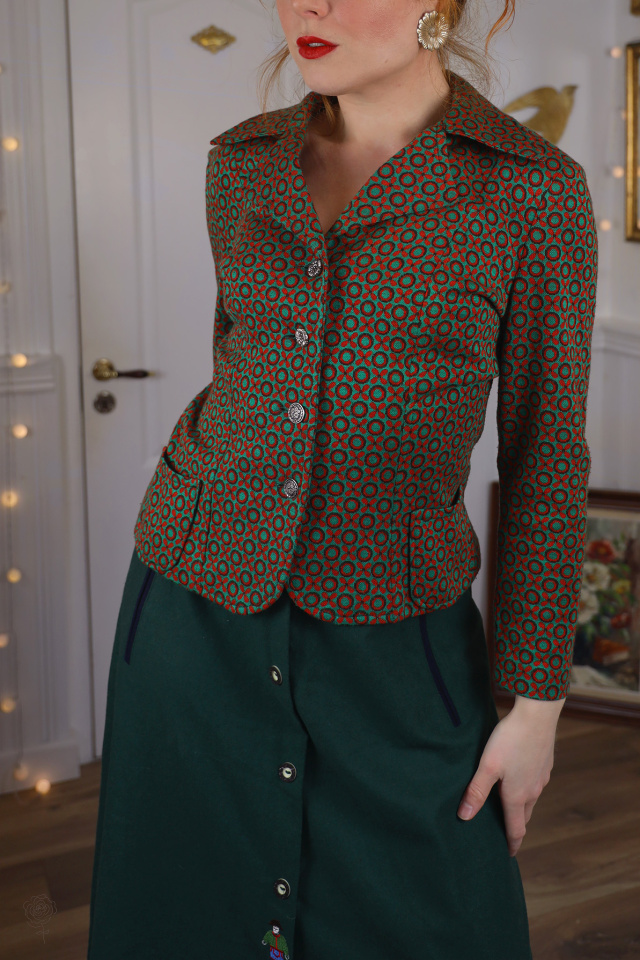 Funky Green &amp; Orange 70's Vintage Blazer | S/M