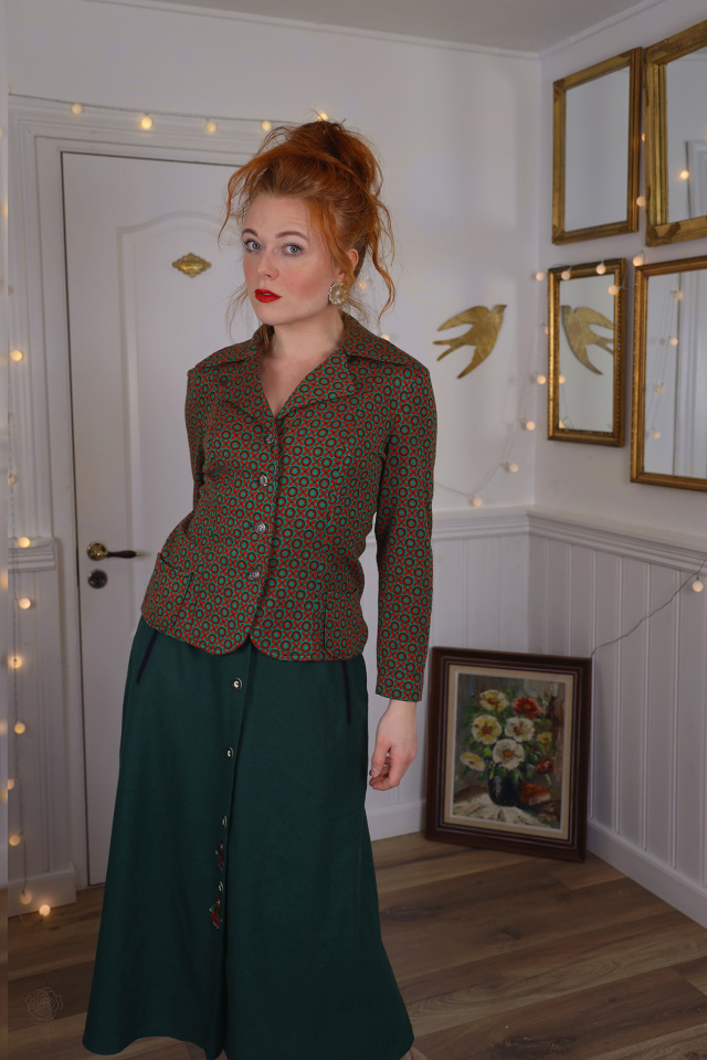 Funky Green &amp; Orange 70's Vintage Blazer | S/M