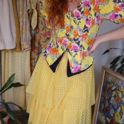 Funky Floral Vintage Blazer Top | S