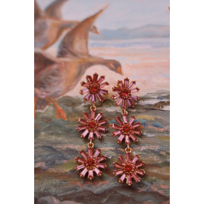 Fuschia Flower Dangle Earrings 