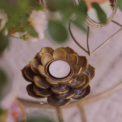 Gold Rose Candle Holder 
