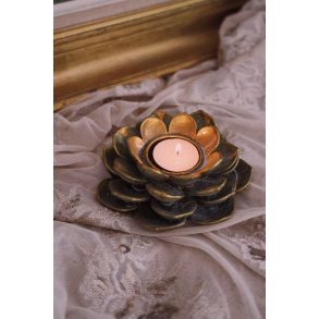 Gold Rose Candle Holder 