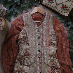 Thick Golden Tapestry Vintage Waistcoat | S