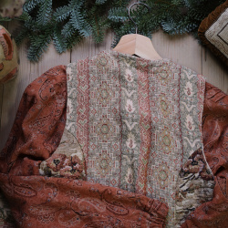 Thick Golden Tapestry Vintage Waistcoat | S