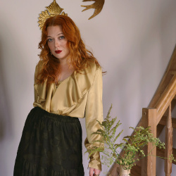 Gold Elegant Vintage Blouse | L